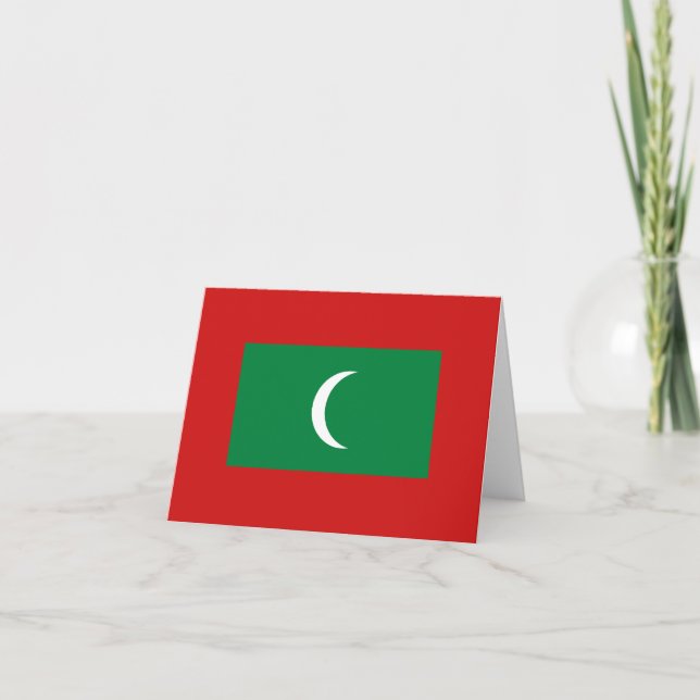 Maldiviska flaggans notkort kort (Framsida)