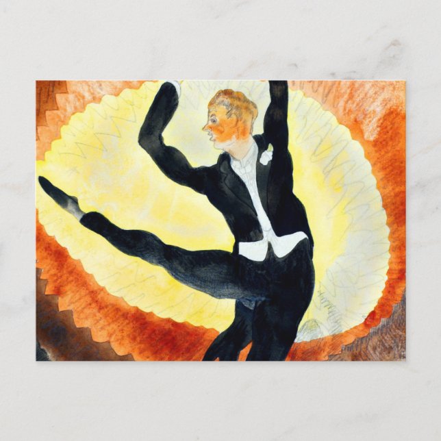 Male acrobatic dancer by Charles Demuth Vykort (Framsida)