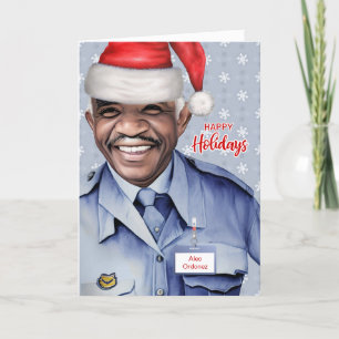 Male African American Postal Worker jul Helgkort