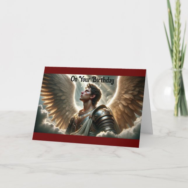 Male Angel Birthday Greeting Card Kort (Framsida)