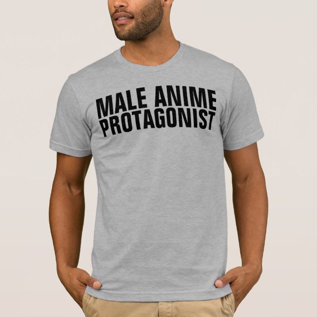 male animehuvudrollsinnehavare tee (Framsida)