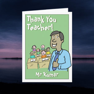 Male Asian Teacher - LärarTack Kort