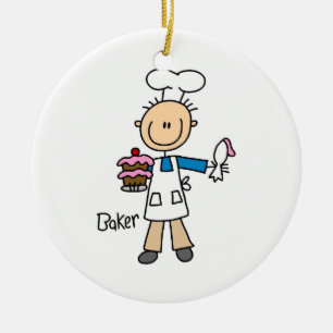 Male Baker Julgransprydnad Keramik