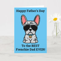 Male Blue Merle Fransk Bulldog Fars dag Card