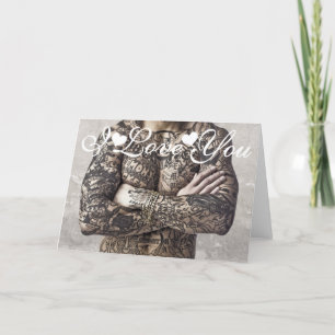 Male Body Tattoo Photo Image I Kärlek You Kort