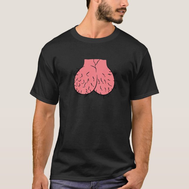 Male Bollar Testicle Male Testes Humor T Shirt (Framsida)