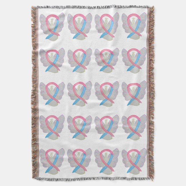 Male Breast Canceness Ribbon Throw Blanket Filt (Framsidan Vertikal)