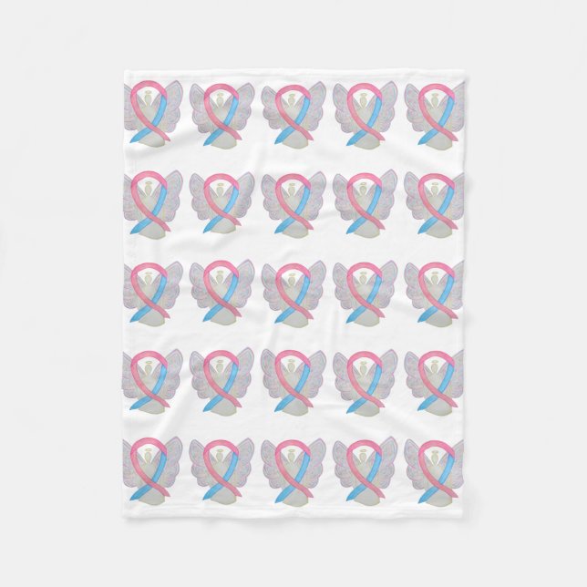 Male Breast Cancer Awareness Blanket Fleecefilt (Framsidan)
