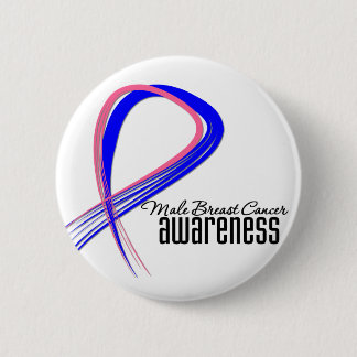 Male Breast Cancer Awareness Grunge Ribbon Knapp