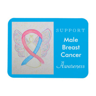 Male Breast Cancer Awareness Ribbon Gift Magnets Magnet
