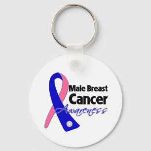 Male Breast Cancer Awareness Ribbon Nyckelring