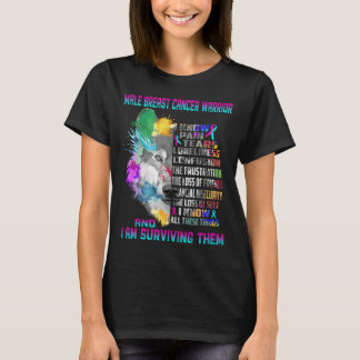 Male Breast Cancer Awareness Ribbon Support Gifts T Shirt