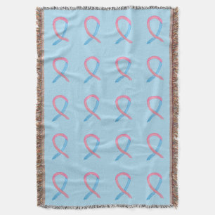 Male Breast Cancer Awareness Ribbon Throw Blankets Filt