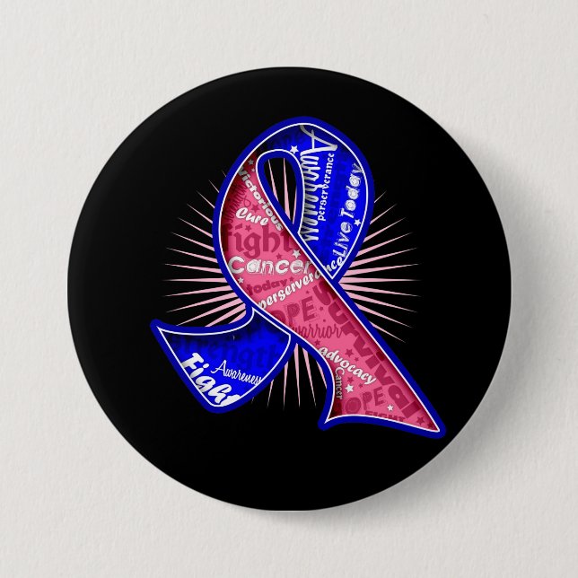Male Breast Cancer Slogan Watermark Ribbon Knapp (Framsida)