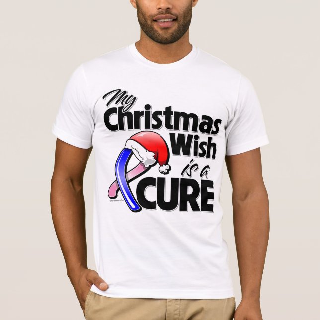 Male bröstcancer min julWish är en bot T-shirt (Framsida)