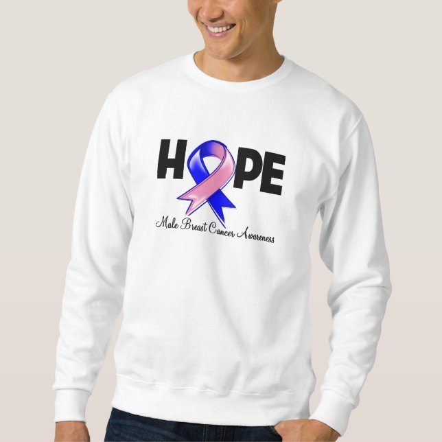 Male bröstcancermedvetenhet för hopp sweatshirt (Framsida)