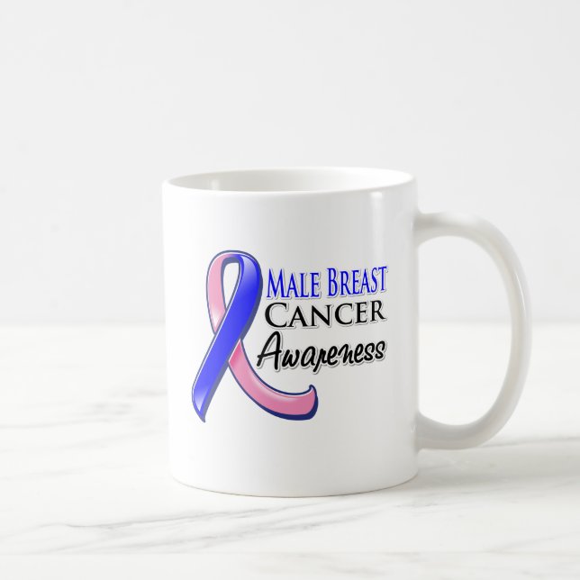 Male bröstcancermedvetenhetband kaffemugg (Höger)