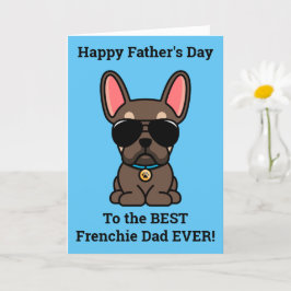 Male Brown Tan Fransk Bulldog Fars dag Card Kort