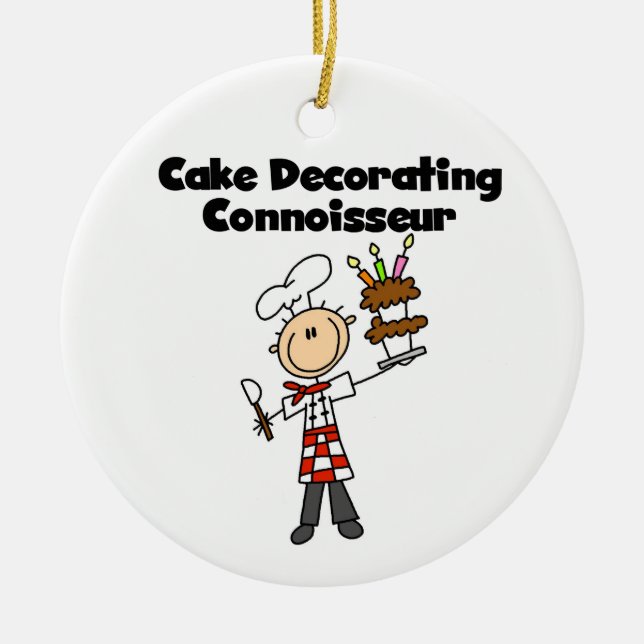 Male Cake Decororating Connoisseur Julgransprydnad Keramik (Framsidan)