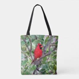 Male Cardinal - Backyard Bird Tote Bag Tygkasse