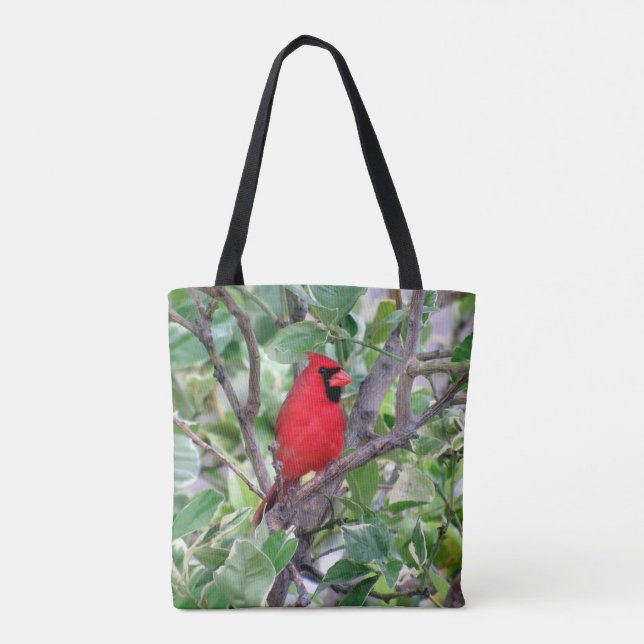 Male Cardinal - Backyard Bird Tote Bag Tygkasse (Baksida)