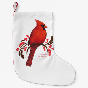 Male Cardinal Liten Julstrumpa