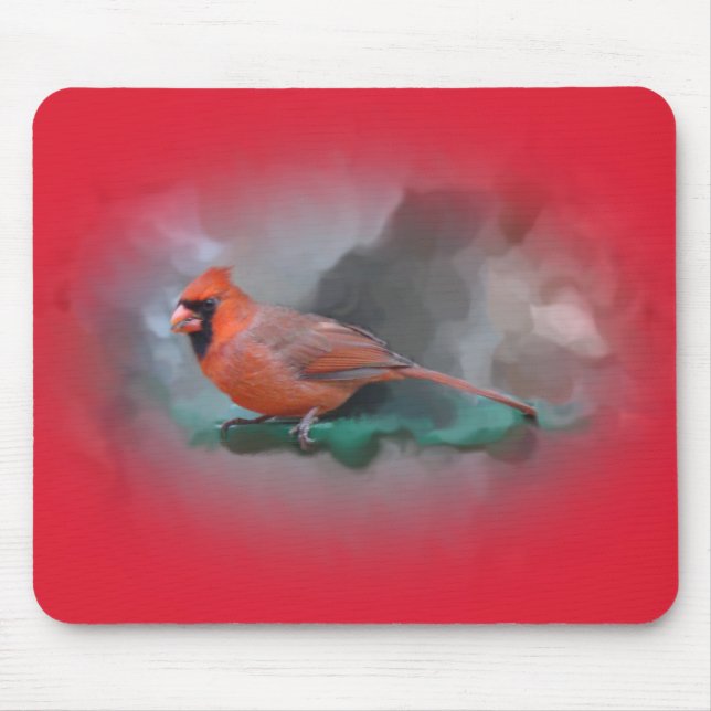 Male Cardinal Songbird Musmatta (Framsidan)