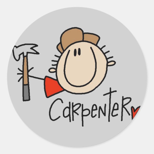 Male Carpenter Runt Klistermärke (Framsida)