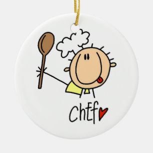 Male Chef Julgransprydnad Keramik