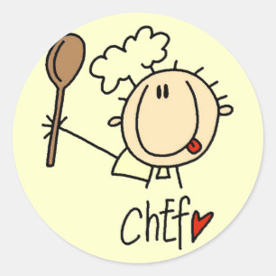 Male Chef Runt Klistermärke