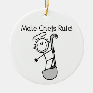 Male Chefs Rule Julgransprydnad Keramik