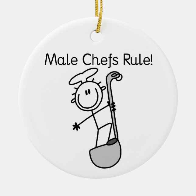Male Chefs Rule Julgransprydnad Keramik (Framsidan)