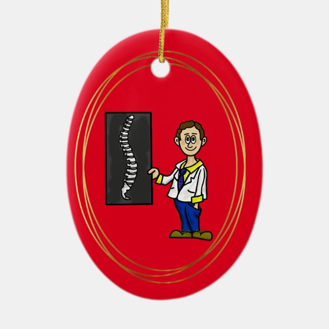 Male Chiropractor Spine Doktor jul Ornament (Framsidan)
