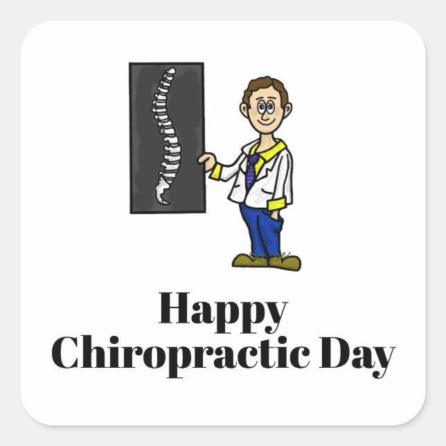 Male Chiropractor Stickers eller Namn bricka Fyrkantigt Klistermärke (Framsida)