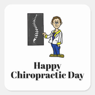 Male Chiropractor Stickers eller Namn bricka Fyrkantigt Klistermärke