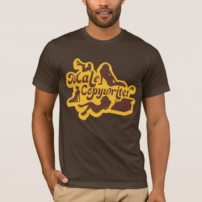 Male Copywriter T-Shirt för män som gillar Brown (Framsida)