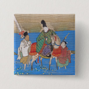 Male Courtier on Horseback Crossing River (1839) Knapp