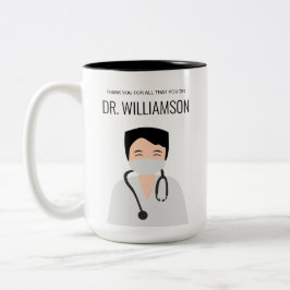 Male Doktor, illustration tack Två-Tonad Mugg