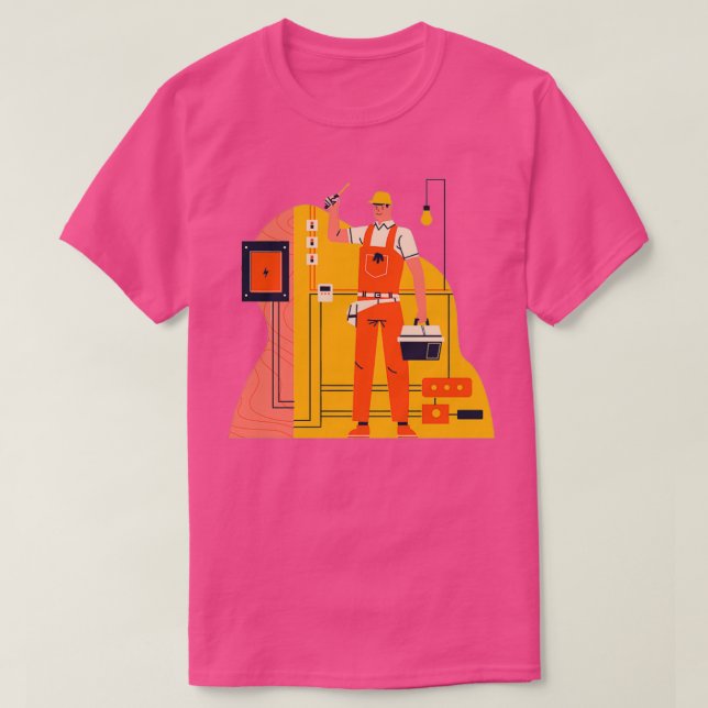 Male Electrician T Shirt (Design framsida)