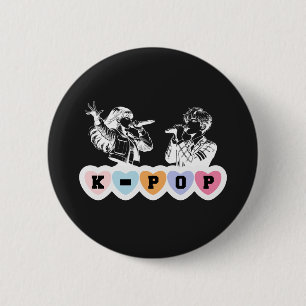 Male Female Idols Singing KPop Hearts Music Design Knapp