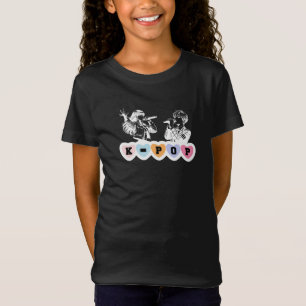 Male Female Idols Singing KPop Hearts Music Design T Shirt