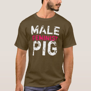 Male feministisk gris t-shirt