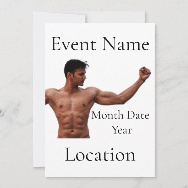 Male Fitness Model Thunder_Cove Inbjudningar (Framsida)