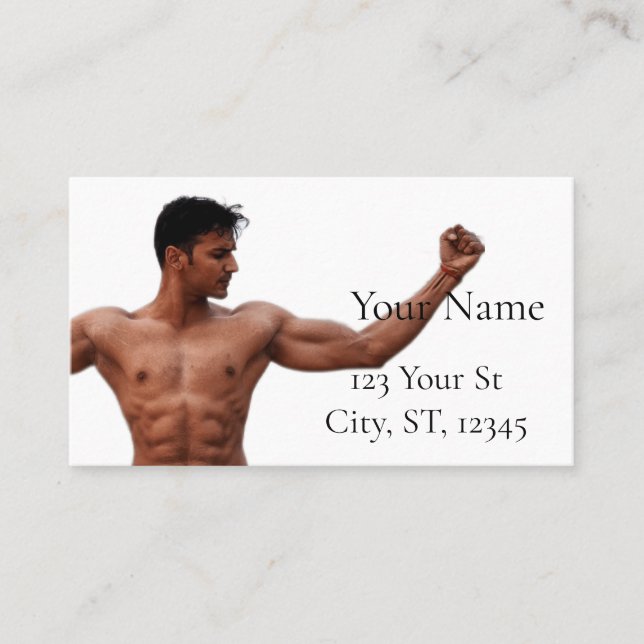Male Fitness Model Thunder_Cove Visitkort (Framsida)