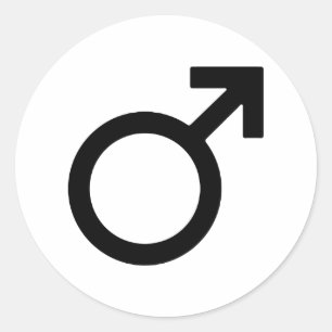 Male Gender Symbol Runt Klistermärke