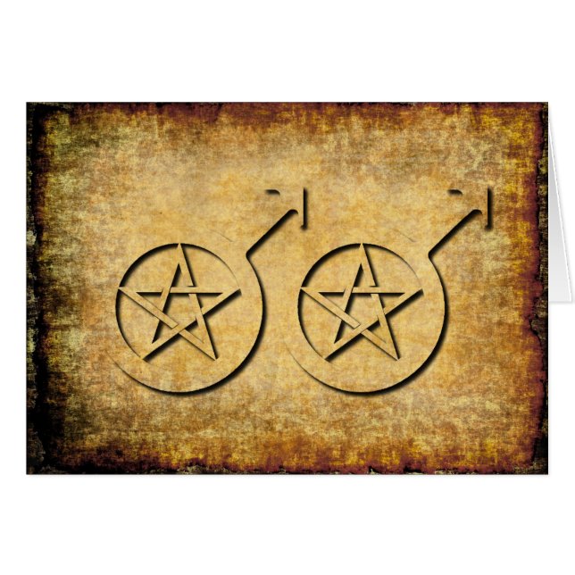 Male glatt Pagan bröllopkort Hälsningskort (Framsidan Horizontal)