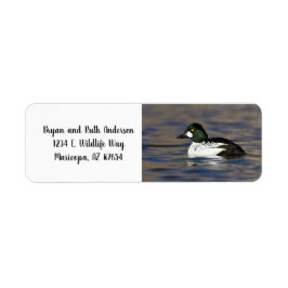 Male Goldeneye anka Returadress Etikett