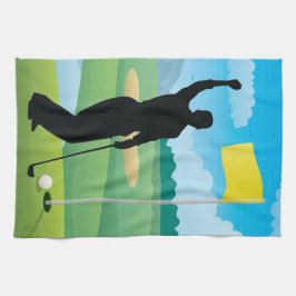 Male Golfer Design Golf Towel Kökshandduk