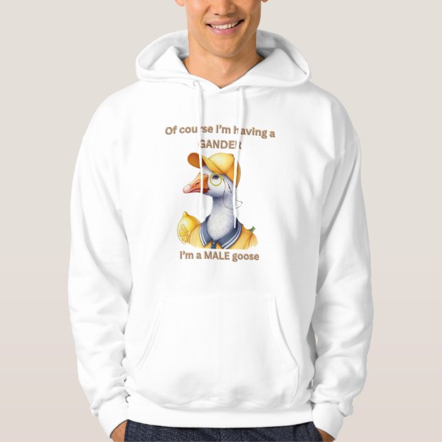 Male Goose Gander pun, som har en roligt T-Shirt Hoodie (Framsida)