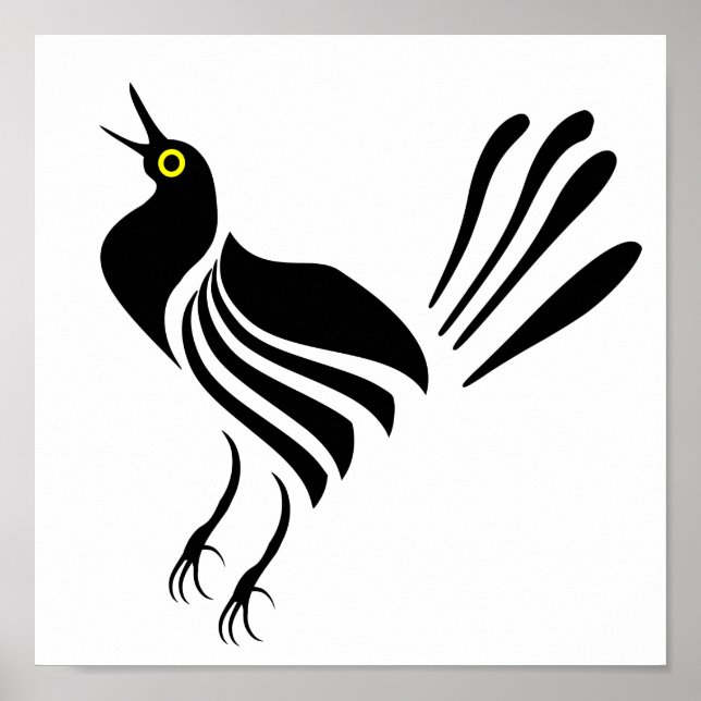 Male Grackle Black Bird Poster (Framsidan)